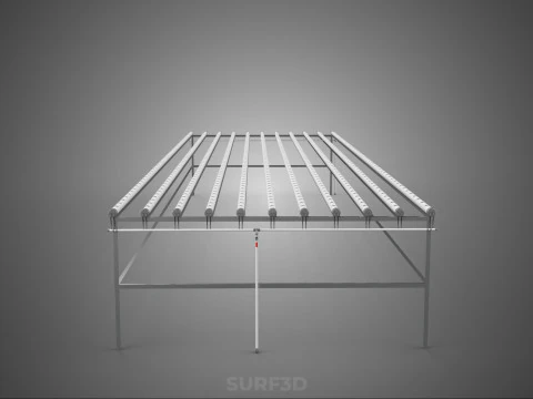 INDUSTRIAL SCALE HYDROPONIC RACK NFT SYSTEM ARRAY GARDEN FARMING 3D Model