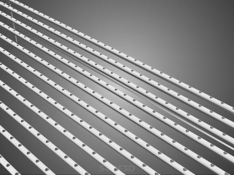 INDUSTRIAL SCALE HYDROPONIC RACK NFT SYSTEM ARRAY GARDEN FARMING 3D Model