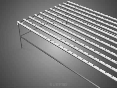 INDUSTRIAL SCALE HYDROPONIC RACK NFT SYSTEM ARRAY GARDEN FARMING 3D Model