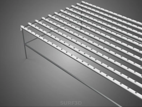 INDUSTRIAL SCALE HYDROPONIC RACK NFT SYSTEM ARRAY GARDEN FARMING 3D Model