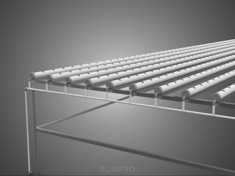 INDUSTRIAL SCALE HYDROPONIC RACK NFT SYSTEM ARRAY GARDEN FARMING 3D Model