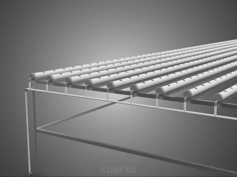 INDUSTRIAL SCALE HYDROPONIC RACK NFT SYSTEM ARRAY GARDEN FARMING 3D Model