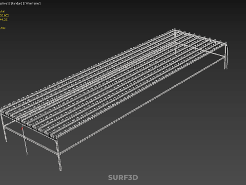 INDUSTRIAL SCALE HYDROPONIC RACK NFT SYSTEM ARRAY GARDEN FARMING 3D Model