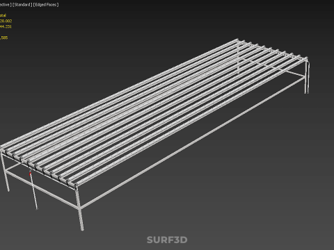 INDUSTRIAL SCALE HYDROPONIC RACK NFT SYSTEM ARRAY GARDEN FARMING 3D Model