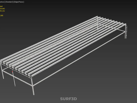 INDUSTRIAL SCALE HYDROPONIC RACK NFT SYSTEM ARRAY GARDEN FARMING 3D Model