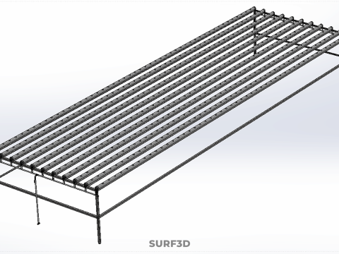 INDUSTRIAL SCALE HYDROPONIC RACK NFT SYSTEM ARRAY GARDEN FARMING 3D Model