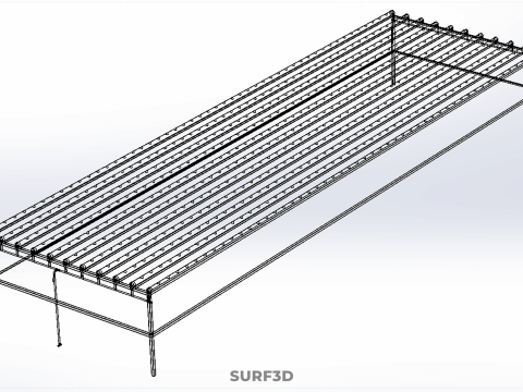 INDUSTRIAL SCALE HYDROPONIC RACK NFT SYSTEM ARRAY GARDEN FARMING 3D Model