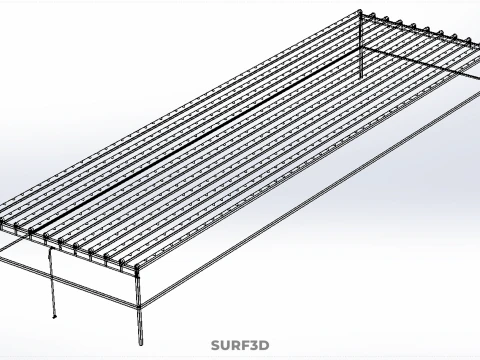INDUSTRIAL SCALE HYDROPONIC RACK NFT SYSTEM ARRAY GARDEN FARMING 3D Model