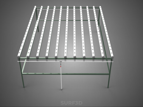 RAK HIDROPONIK MODULAR PIPA PVC PARALEL DIY TAMAN PERTANIAN TANAMAN Model 3D