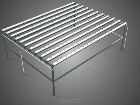 RAK HIDROPONIK MODULAR PIPA PVC PARALEL DIY TAMAN PERTANIAN TANAMAN Model 3D