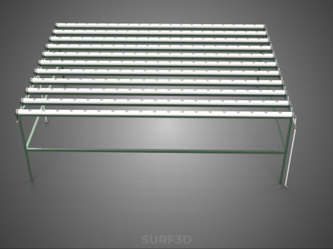 RAK HIDROPONIK MODULAR PIPA PVC PARALEL DIY TAMAN PERTANIAN TANAMAN Model 3D