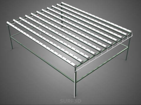 RAK HIDROPONIK MODULAR PIPA PVC PARALEL DIY TAMAN PERTANIAN TANAMAN Model 3D
