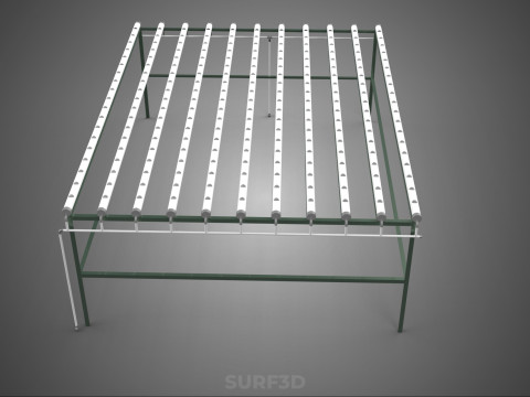 RAK HIDROPONIK MODULAR PIPA PVC PARALEL DIY TAMAN PERTANIAN TANAMAN Model 3D