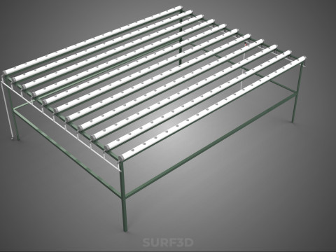 RAK HIDROPONIK MODULAR PIPA PVC PARALEL DIY TAMAN PERTANIAN TANAMAN Model 3D
