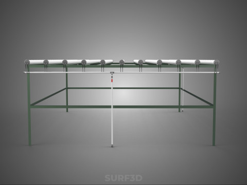 RAK HIDROPONIK MODULAR PIPA PVC PARALEL DIY TAMAN PERTANIAN TANAMAN Model 3D