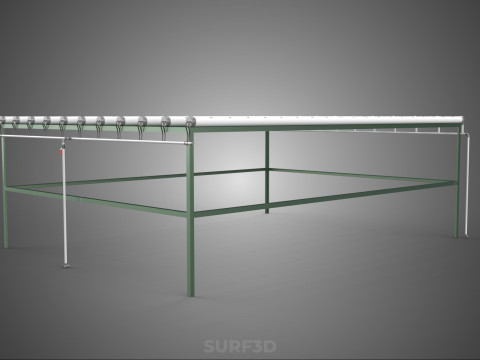RAK HIDROPONIK MODULAR PIPA PVC PARALEL DIY TAMAN PERTANIAN TANAMAN Model 3D