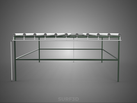 RAK HIDROPONIK MODULAR PIPA PVC PARALEL DIY TAMAN PERTANIAN TANAMAN Model 3D