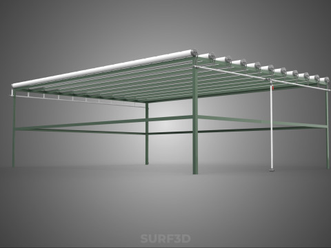 RAK HIDROPONIK MODULAR PIPA PVC PARALEL DIY TAMAN PERTANIAN TANAMAN Model 3D