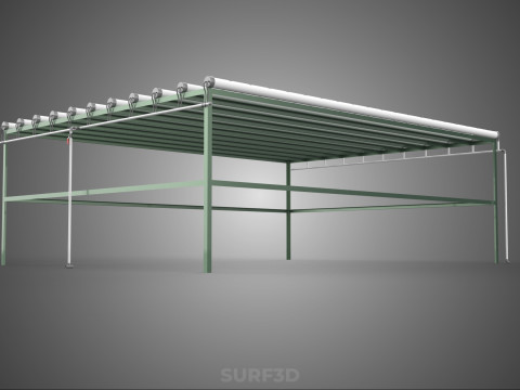 RAK HIDROPONIK MODULAR PIPA PVC PARALEL DIY TAMAN PERTANIAN TANAMAN Model 3D