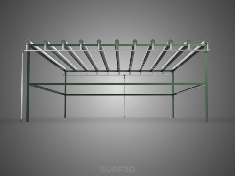RAK HIDROPONIK MODULAR PIPA PVC PARALEL DIY TAMAN PERTANIAN TANAMAN Model 3D