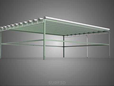 RAK HIDROPONIK MODULAR PIPA PVC PARALEL DIY TAMAN PERTANIAN TANAMAN Model 3D