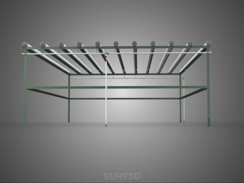 RAK HIDROPONIK MODULAR PIPA PVC PARALEL DIY TAMAN PERTANIAN TANAMAN Model 3D