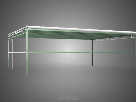 RAK HIDROPONIK MODULAR PIPA PVC PARALEL DIY TAMAN PERTANIAN TANAMAN Model 3D
