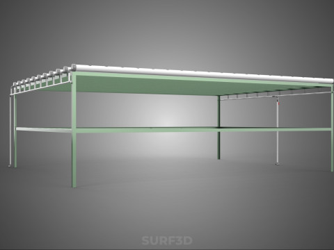 RAK HIDROPONIK MODULAR PIPA PVC PARALEL DIY TAMAN PERTANIAN TANAMAN Model 3D