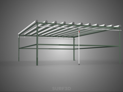 RAK HIDROPONIK MODULAR PIPA PVC PARALEL DIY TAMAN PERTANIAN TANAMAN Model 3D