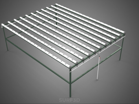 RAK HIDROPONIK MODULAR PIPA PVC PARALEL DIY TAMAN PERTANIAN TANAMAN Model 3D