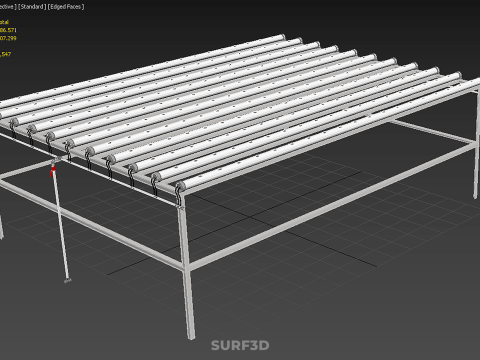 RAK HIDROPONIK MODULAR PIPA PVC PARALEL DIY TAMAN PERTANIAN TANAMAN Model 3D