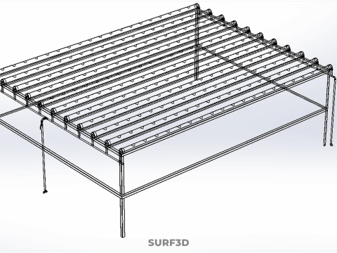 RAK HIDROPONIK MODULAR PIPA PVC PARALEL DIY TAMAN PERTANIAN TANAMAN Model 3D