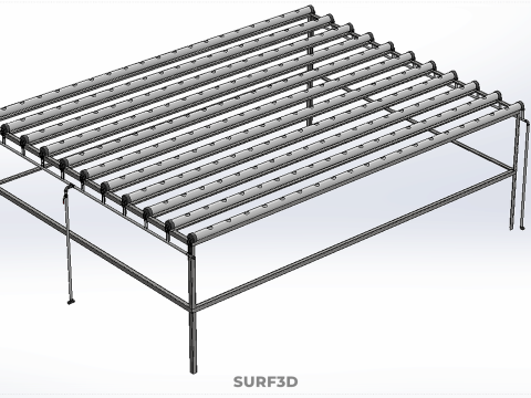 RAK HIDROPONIK MODULAR PIPA PVC PARALEL DIY TAMAN PERTANIAN TANAMAN Model 3D