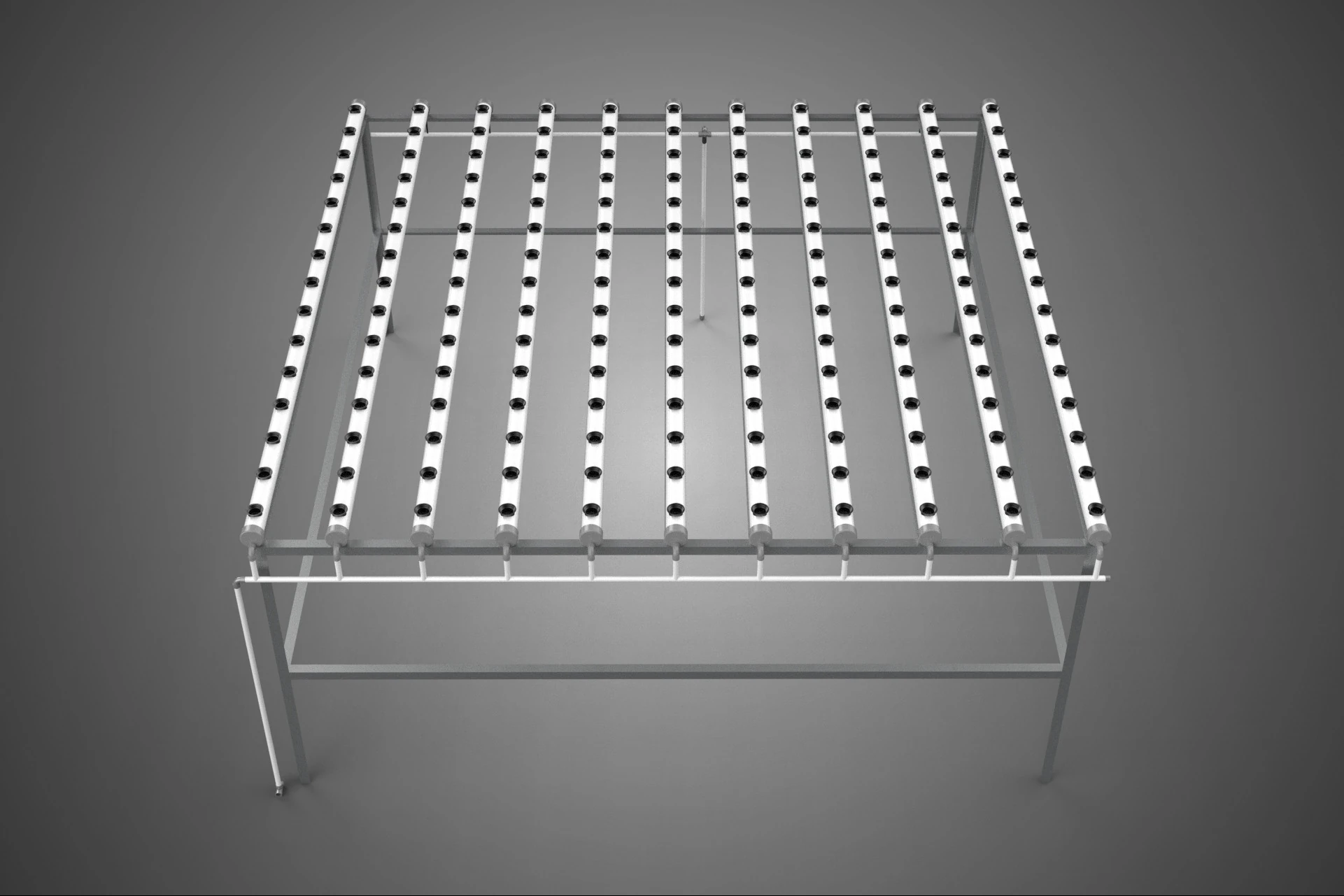 NFT GROW RACK PVC NETPOT SETUP SOIL-LESS HYDROPONIC FARM PLANT 3D Model .c4d .max .obj .3ds .fbx .stl .blend