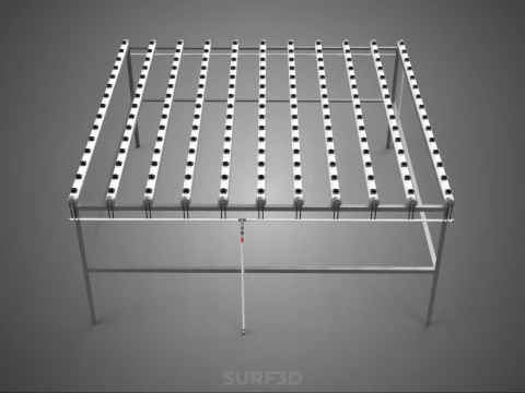 NFT GROW RACK PVC NETPOT SETUP SOIL-LESS HYDROPONIC FARM PLANT 3D Model