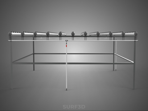 NFT GROW RACK PVC NETPOT INSTALLATION PLANTE HYDROPONIQUE SANS SOL Modèle 3D