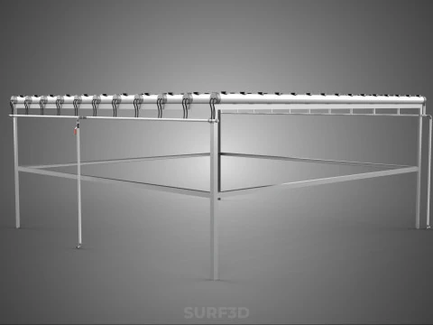 NFT GROW RACK PVC NETPOT SETUP SOIL-LESS HYDROPONIC FARM PLANT 3D Model