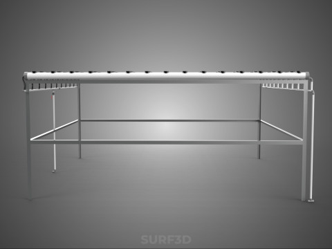 NFT GROW RACK PVC NETPOT INSTALLATION PLANTE HYDROPONIQUE SANS SOL Modèle 3D