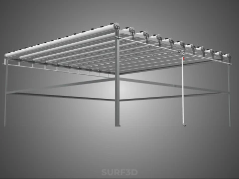 NFT GROW RACK PVC NETPOT SETUP SOIL-LESS HYDROPONIC FARM PLANT 3D Model