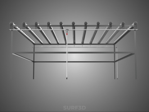 NFT GROW RACK PVC NETPOT INSTALLATION PLANTE HYDROPONIQUE SANS SOL Modèle 3D