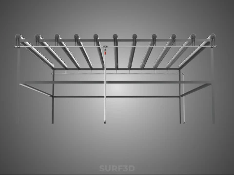 NFT GROW RACK PVC NETPOT SETUP SOIL-LESS HYDROPONIC FARM PLANT 3D Model
