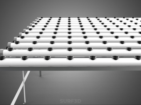 NFT GROW RACK PVC NETPOT INSTALLATION PLANTE HYDROPONIQUE SANS SOL Modèle 3D