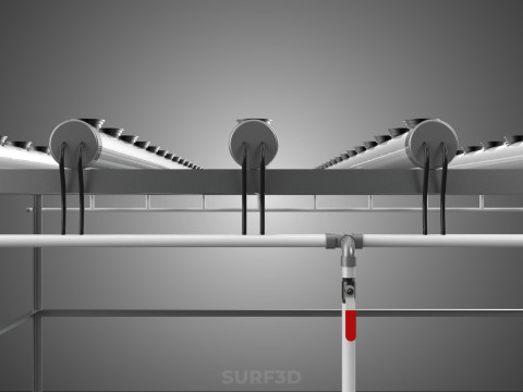 NFT GROW RACK PVC NETPOT INSTALLATION PLANTE HYDROPONIQUE SANS SOL Modèle 3D