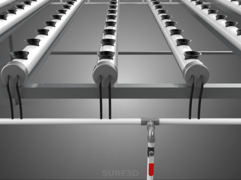 NFT GROW RACK PVC NETPOT INSTALLATION PLANTE HYDROPONIQUE SANS SOL Modèle 3D