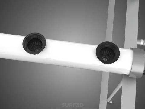 NFT GROW RACK PVC NETPOT INSTALLATION PLANTE HYDROPONIQUE SANS SOL Modèle 3D