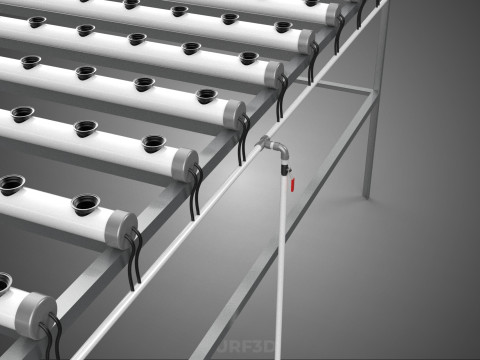 NFT GROW RACK PVC NETPOT INSTALLATION PLANTE HYDROPONIQUE SANS SOL Modèle 3D