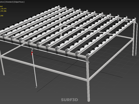 NFT GROW RACK PVC NETPOT INSTALLATION PLANTE HYDROPONIQUE SANS SOL Modèle 3D