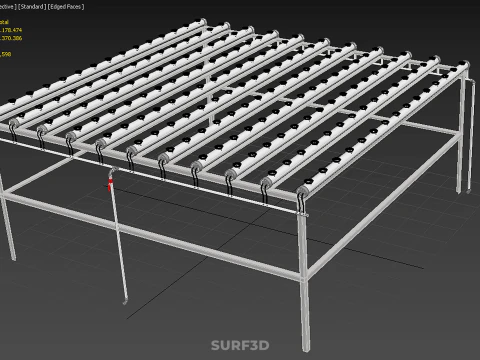 NFT GROW RACK PVC NETPOT SETUP SOIL-LESS HYDROPONIC FARM PLANT 3D Model