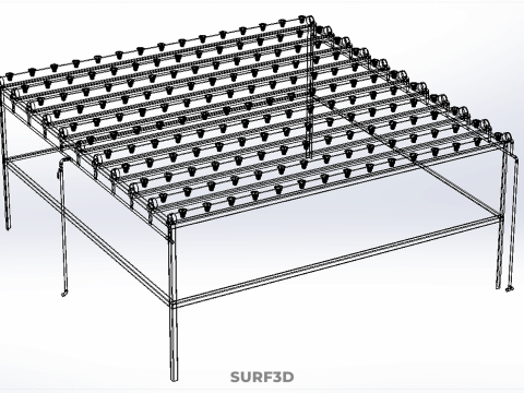 NFT GROW RACK PVC NETPOT INSTALLATION PLANTE HYDROPONIQUE SANS SOL Modèle 3D