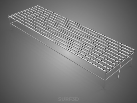 GROTE HYDROPONIC RACK NETCUP NFT SYSTEEM ARRAY TUINWERK LANDBOUW 3D Model